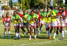 Kakamega Homeboyz players celebrating goal
