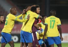 Mamelodi Sundowns players celebrating a goal