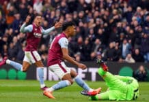 Ollie Watkins scoring against Crystal Palace