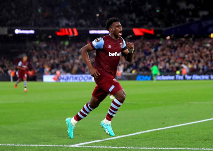 Mohammed Kudus in action for West Ham